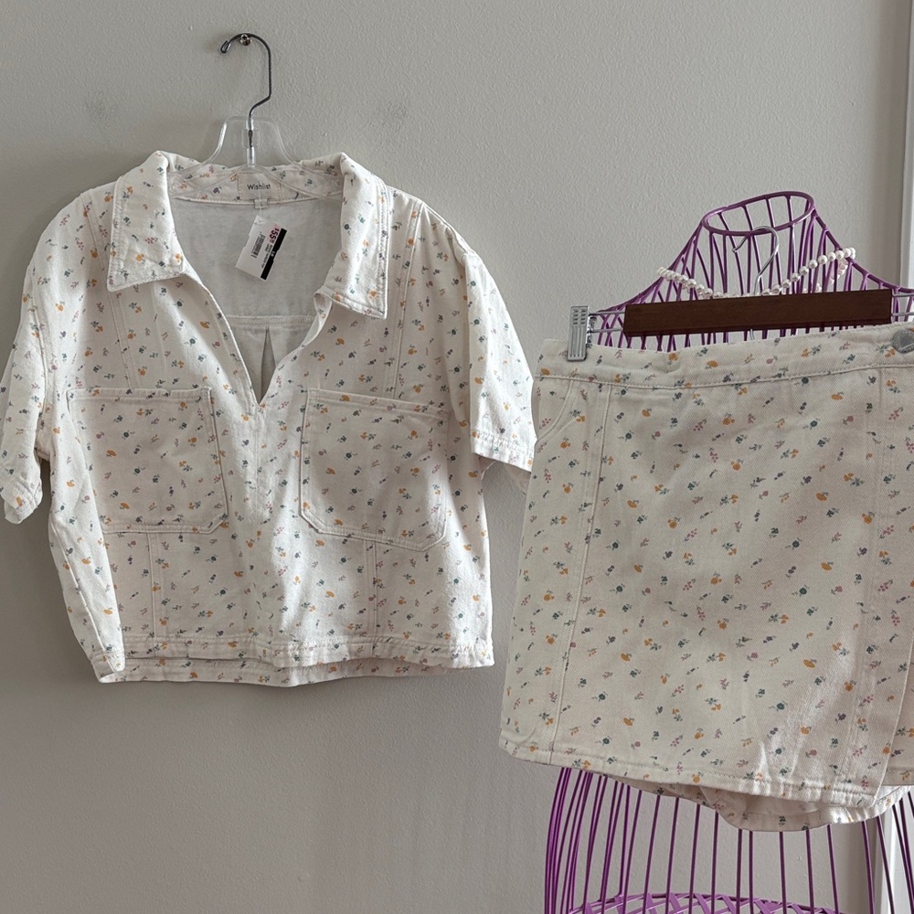Wishlist Ivory Floral Top and Skort Set
